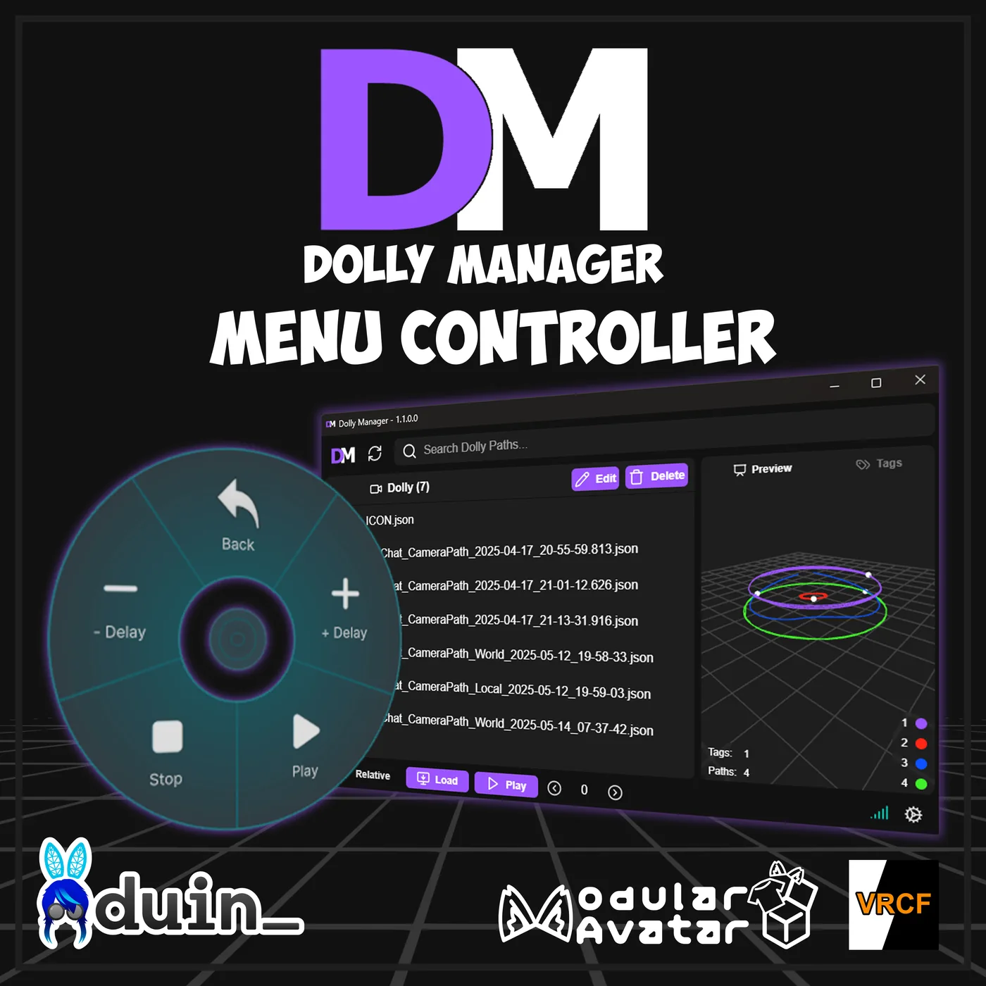 DollyManager VRChat avatar menu controller available on Booth